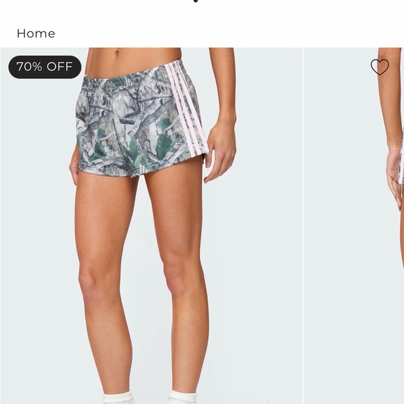 Edikted Camo Print Women's Shorts with Pink Stripes - Picture 5 of 6